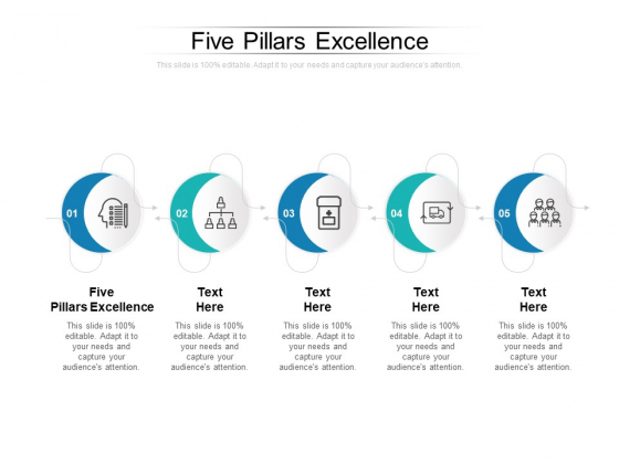 Five Pillars Excellence Ppt PowerPoint Presentation Inspiration Graphics Pictures Cpb