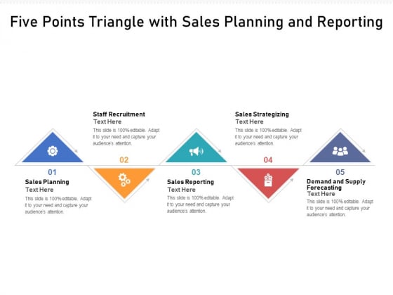 Five Points Triangle With Sales Planning And Reporting Ppt PowerPoint Presentation Gallery Display PDF Five Points Triangle With Sales Planning And Reporting Ppt PowerPoint Presentation Gallery Display PDF