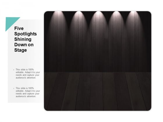 Five Spotlights Shining Down On Stage Ppt Powerpoint Presentation Pictures Graphics Download