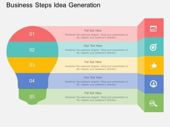 Five Staged Business Steps Idea Generation Powerpoint Template Five Staged Business Steps Idea Generation Powerpoint Template