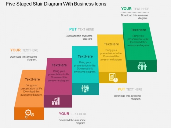 Five Staged Stair Diagram With Business Icons Powerpoint Templates Five Staged Stair Diagram With Business Icons Powerpoint Templates