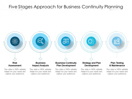 Five Stages Approach For Business Continuity Planning Ppt PowerPoint Presentation Infographics Example PDF Five Stages Approach For Business Continuity Planning Ppt PowerPoint Presentation Infographics Example PDF