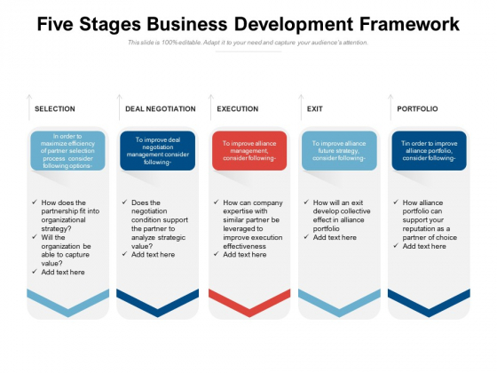 Five Stages Business Development Framework Ppt PowerPoint Presentation Portfolio Brochure PDF Five Stages Business Development Framework Ppt PowerPoint Presentation Portfolio Brochure PDF