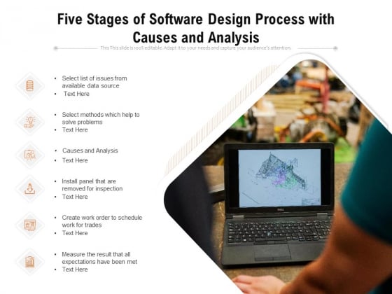 Five Stages Of Software Design Process With Causes And Analysis Ppt PowerPoint Presentation File Tips PDF Five Stages Of Software Design Process With Causes And Analysis Ppt PowerPoint Presentation File Tips PDF