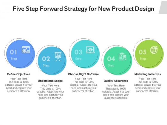 Five Step Forward Strategy For New Product Design Ppt PowerPoint Presentation Gallery Samples PDF