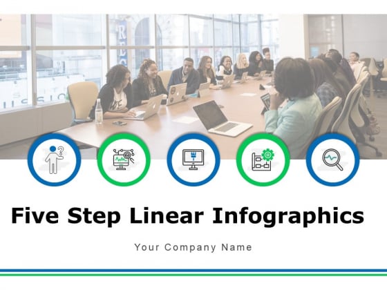Five Step Linear Infographic Process Plan Ppt PowerPoint Presentation Complete Deck