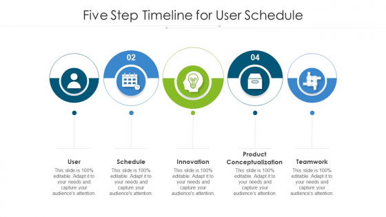 Five Step Timeline For User Schedule Ppt Ideas Inspiration PDF