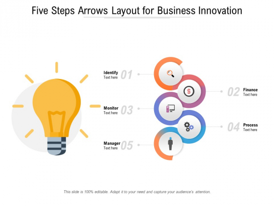 Five Steps Arrows Layout For Business Innovation Ppt PowerPoint Presentation Layouts Slide Download PDF Five Steps Arrows Layout For Business Innovation Ppt PowerPoint Presentation Layouts Slide Download PDF