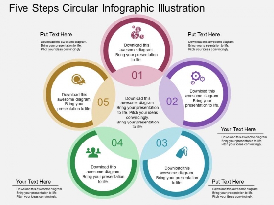 Five Steps Circular Infographic Illustration Powerpoint Template Five Steps Circular Infographic Illustration Powerpoint Template