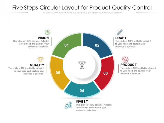 Five Steps Circular Layout For Product Quality Control Ppt PowerPoint Presentation Gallery Icon PDF Five Steps Circular Layout For Product Quality Control Ppt PowerPoint Presentation Gallery Icon PDF