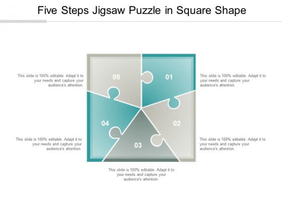Five Steps Jigsaw Puzzle In Square Shape Ppt Powerpoint Presentation Inspiration Designs Download