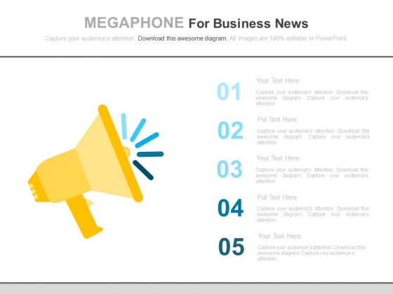 Five Steps Megaphone For Business News Powerpoint Slides Five Steps Megaphone For Business News Powerpoint Slides