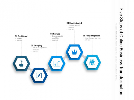 Five Steps Of Online Business Transformation Ppt PowerPoint Presentation Gallery Influencers PDF Five Steps Of Online Business Transformation Ppt PowerPoint Presentation Gallery Influencers PDF