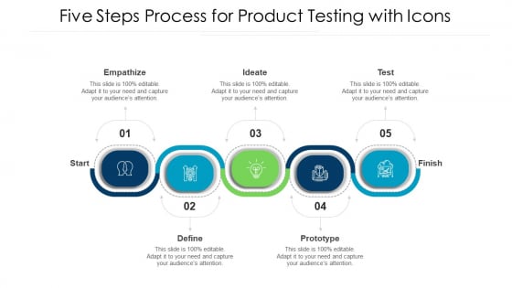 Five Steps Process For Product Testing With Icons Ppt Infographics Topics PDF Five Steps Process For Product Testing With Icons Ppt Infographics Topics PDF