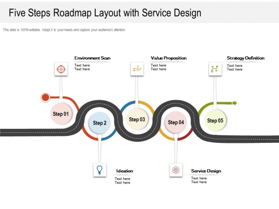 Five Steps Roadmap Layout With Service Design Ppt PowerPoint Presentation Layouts Portfolio PDF Five Steps Roadmap Layout With Service Design Ppt PowerPoint Presentation Layouts Portfolio PDF