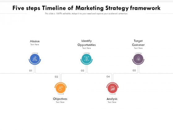 Five Steps Timeline Of Marketing Strategy Framework Ppt PowerPoint Presentation Icon Show PDF Five Steps Timeline Of Marketing Strategy Framework Ppt PowerPoint Presentation Icon Show PDF