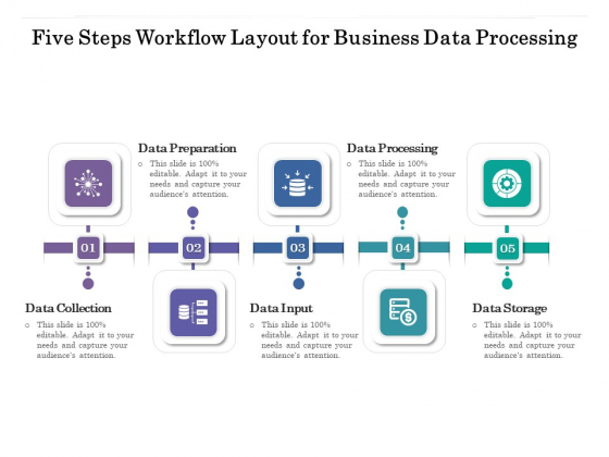 Five Steps Workflow Layout For Business Data Processing Ppt PowerPoint Presentation Gallery Example Introduction PDF Five Steps Workflow Layout For Business Data Processing Ppt PowerPoint Presentation Gallery Example Introduction PDF