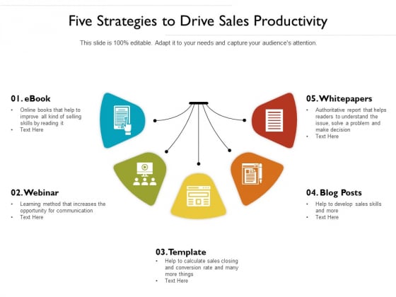 Five Strategies To Drive Sales Productivity Ppt PowerPoint Presentation Gallery Files PDF Five Strategies To Drive Sales Productivity Ppt PowerPoint Presentation Gallery Files PDF