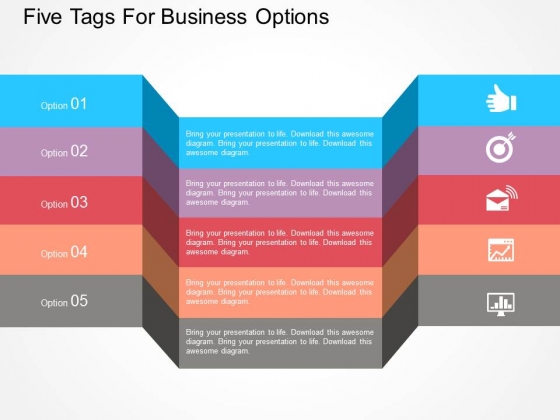Five Tags For Business Options Powerpoint Template Five Tags For Business Options Powerpoint Template