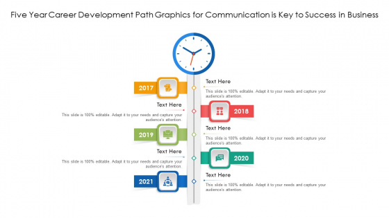 Five Year Career Development Path Graphics For Communication Is Key To Success In Business Ppt PowerPoint Presentation Portfolio Graphics Pictures PDF
