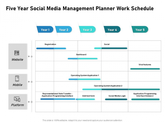 Five Year Social Media Management Planner Work Schedule Mockup Five Year Social Media Management Planner Work Schedule Mockup