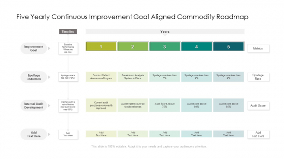 Five Yearly Continuous Improvement Goal Aligned Commodity Roadmap Guidelines