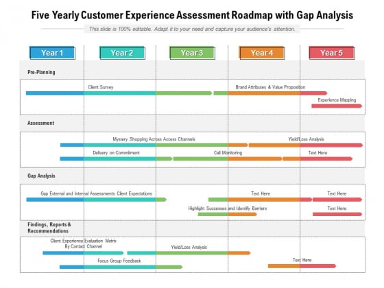 Five Yearly Customer Experience Assessment Roadmap With Gap Analysis Structure Five Yearly Customer Experience Assessment Roadmap With Gap Analysis Structure