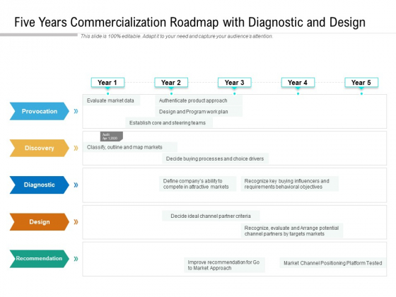 Five Years Commercialization Roadmap With Diagnostic And Design Information