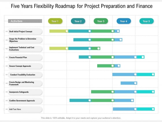 Five Years Flexibility Roadmap For Project Preparation And Finance Designs Five Years Flexibility Roadmap For Project Preparation And Finance Designs