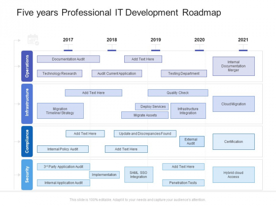 Five Years Professional IT Development Roadmap Graphics Five Years Professional IT Development Roadmap Graphics