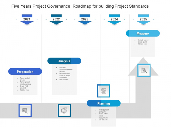 Five Years Project Governance Roadmap For Building Project Standards Mockup Five Years Project Governance Roadmap For Building Project Standards Mockup