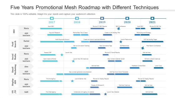 Five Years Promotional Mesh Roadmap With Different Techniques Background Five Years Promotional Mesh Roadmap With Different Techniques Background