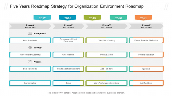 Five Years Roadmap Strategy For Organization Environment Roadmap Microsoft PDF