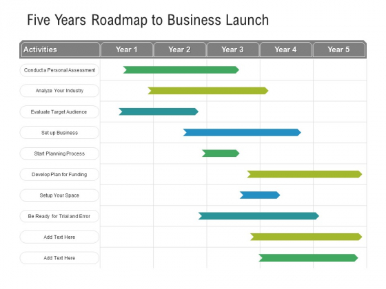 Five Years Roadmap To Business Launch Sample Five Years Roadmap To Business Launch Sample