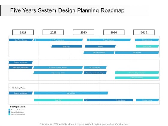 Five Years System Design Planning Roadmap Infographics Five Years System Design Planning Roadmap Infographics