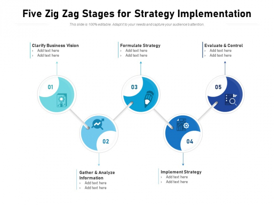 Five Zig Zag Stages For Strategy Implementation Ppt PowerPoint Presentation Pictures Layout Ideas PDF Five Zig Zag Stages For Strategy Implementation Ppt PowerPoint Presentation Pictures Layout Ideas PDF