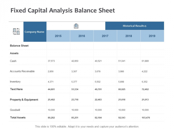 Fixed Capital Analysis Balance Sheet Ppt PowerPoint Presentation Inspiration Elements