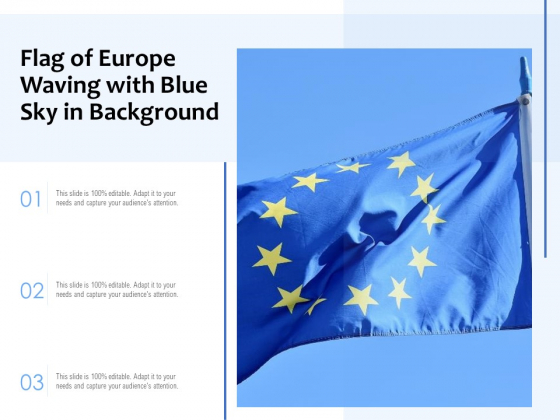 Flag Of Europe Waving With Blue Sky In Background Ppt PowerPoint Presentation File Demonstration PDF Flag Of Europe Waving With Blue Sky In Background Ppt PowerPoint Presentation File Demonstration PDF