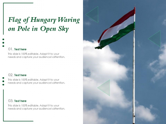 Flag Of Hungary Waving On Pole In Open Sky Ppt PowerPoint Presentation Gallery Graphics Download PDF