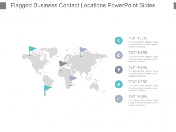 Flagged Business Contact Locations Powerpoint Slides