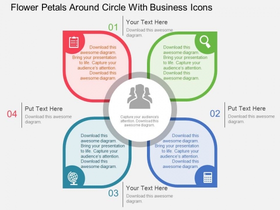 Flower Petals Around Circle With Business Icons Powerpoint Templates Flower Petals Around Circle With Business Icons Powerpoint Templates