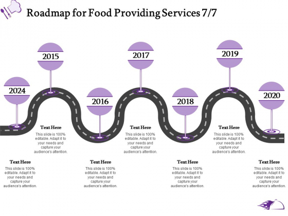 Food Providing Services Catering Menu For Food Providing Services Roadmap For Food Providing Services 2014 To 2020 Themes PDF Slide 1