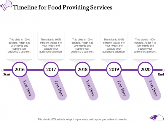Food Providing Services Catering Menu For Food Providing Services Timeline For Food Providing Services Pictures PDF