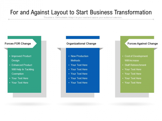 For And Against Layout To Start Business Transformation Ppt PowerPoint Presentation File Vector PDF For And Against Layout To Start Business Transformation Ppt PowerPoint Presentation File Vector PDF