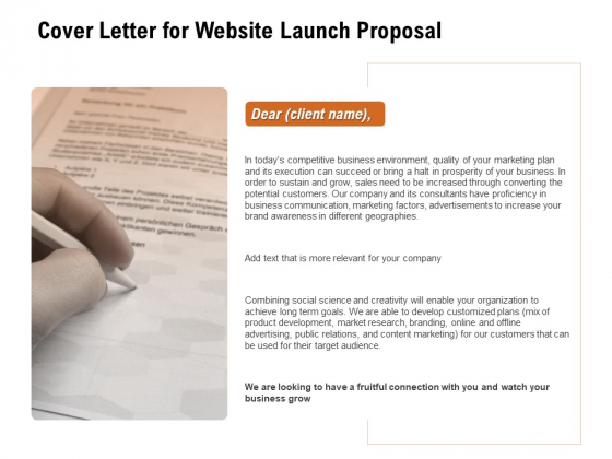 For Launching Company Site Cover Letter For Website Launch Proposal Pictures PDF For Launching Company Site Cover Letter For Website Launch Proposal Pictures PDF