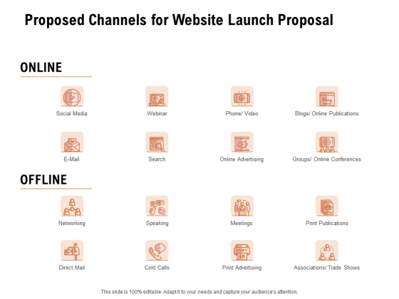 For Launching Company Site Proposed Channels For Website Launch Proposal Background PDF For Launching Company Site Proposed Channels For Website Launch Proposal Background PDF