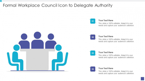 Formal Workplace Council Icon To Delegate Authority Mockup PDF