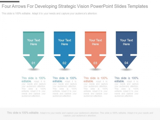 Four Arrows For Developing Strategic Vision Powerpoint Slides Templates