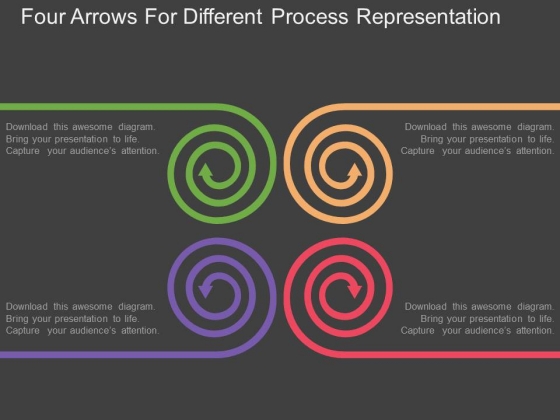Four Arrows For Different Process Representation Powerpoint Template Four Arrows For Different Process Representation Powerpoint Template