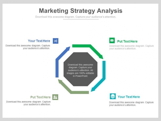 Four Arrows For Marketing Strategy Plan Powerpoint Template